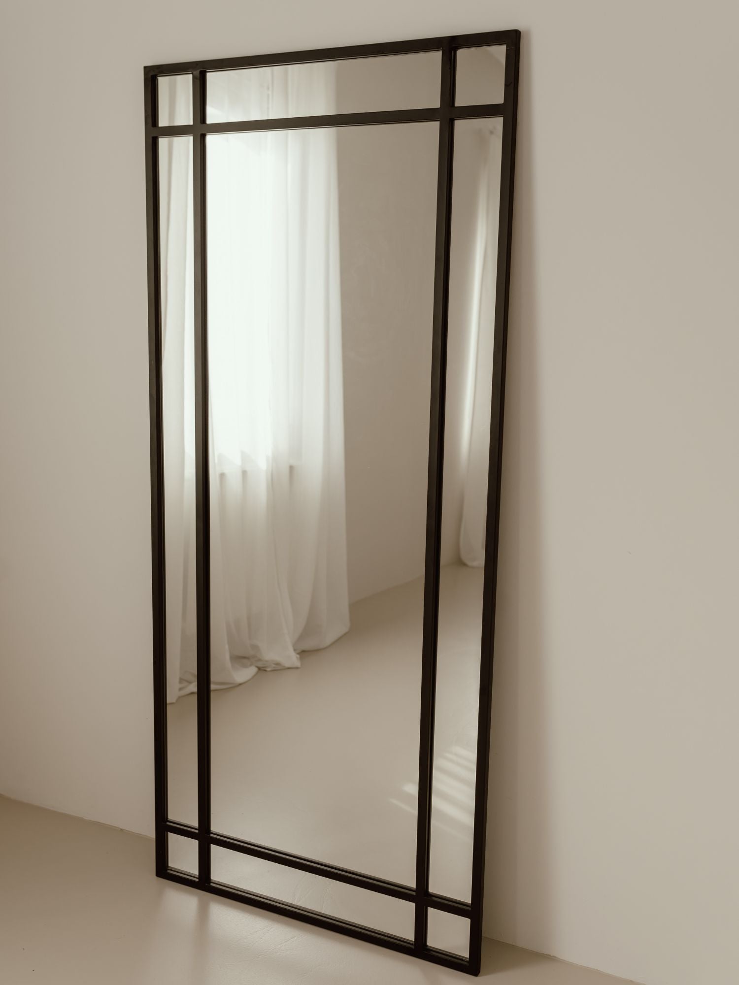 Grote Staande Spiegel Ruiten 180x80 Zwart