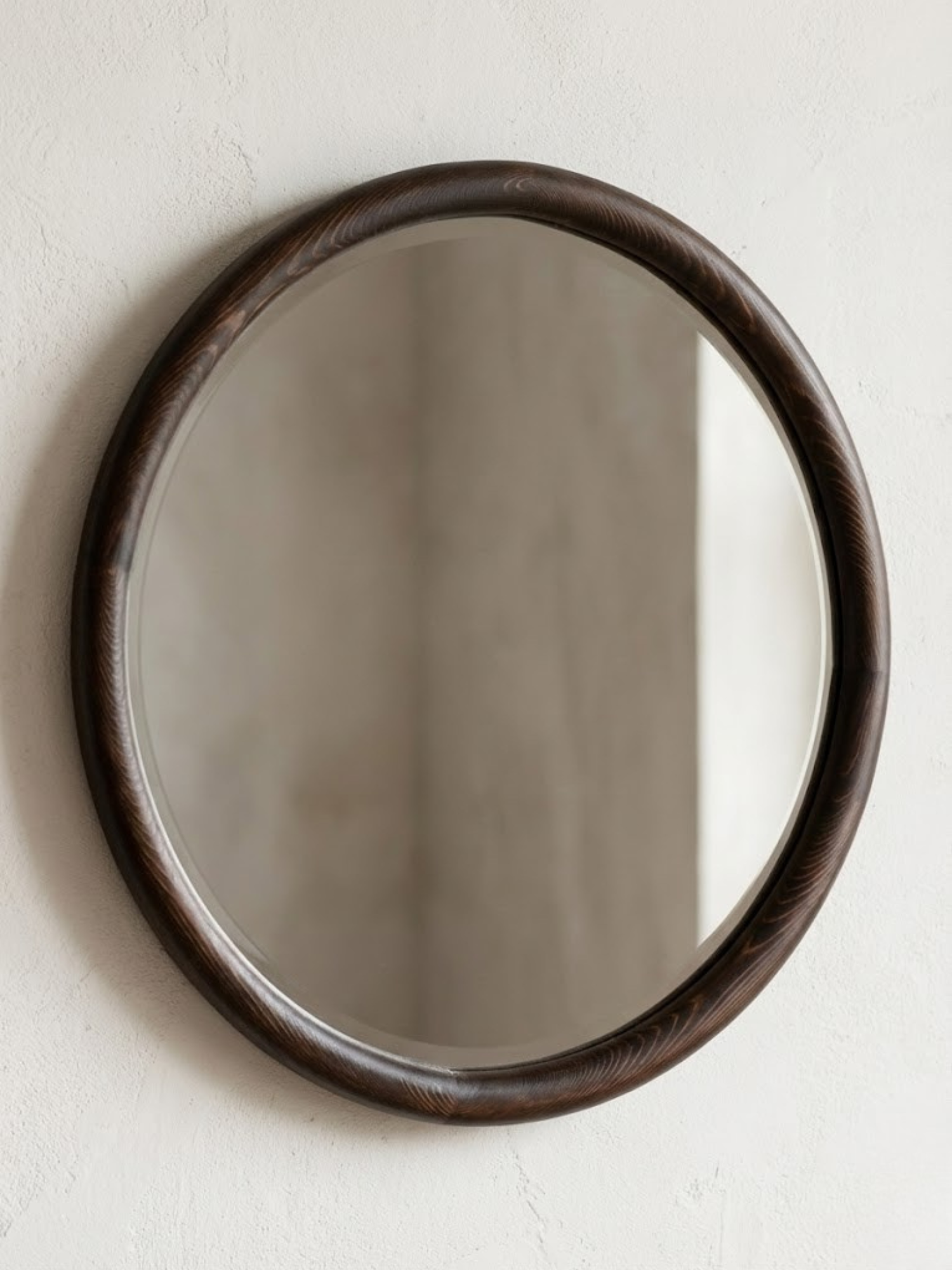 ELIN – Houten Japandi wandspiegel rond 70 cm