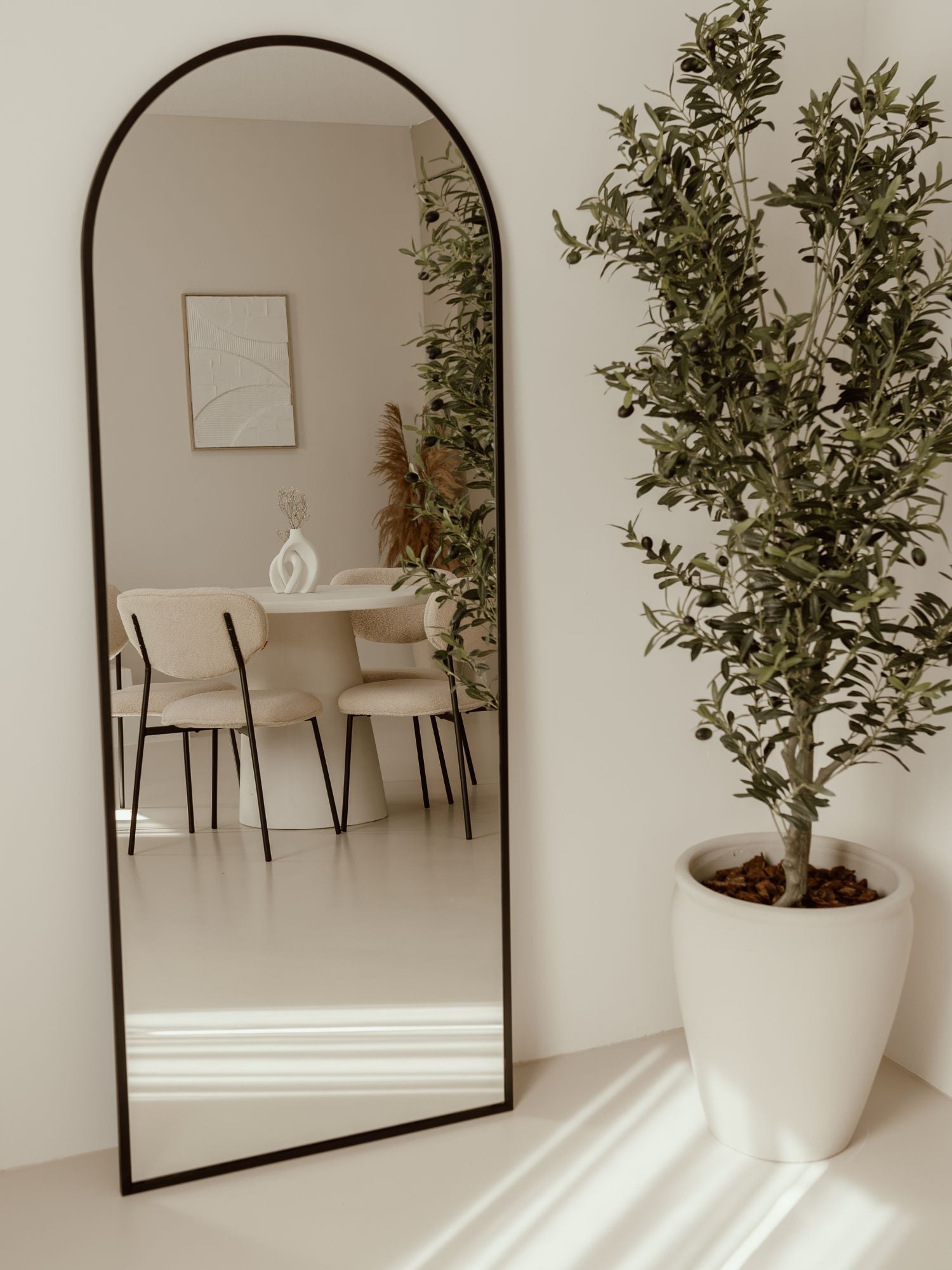 Grand miroir sur pied ovale 180x70 noir