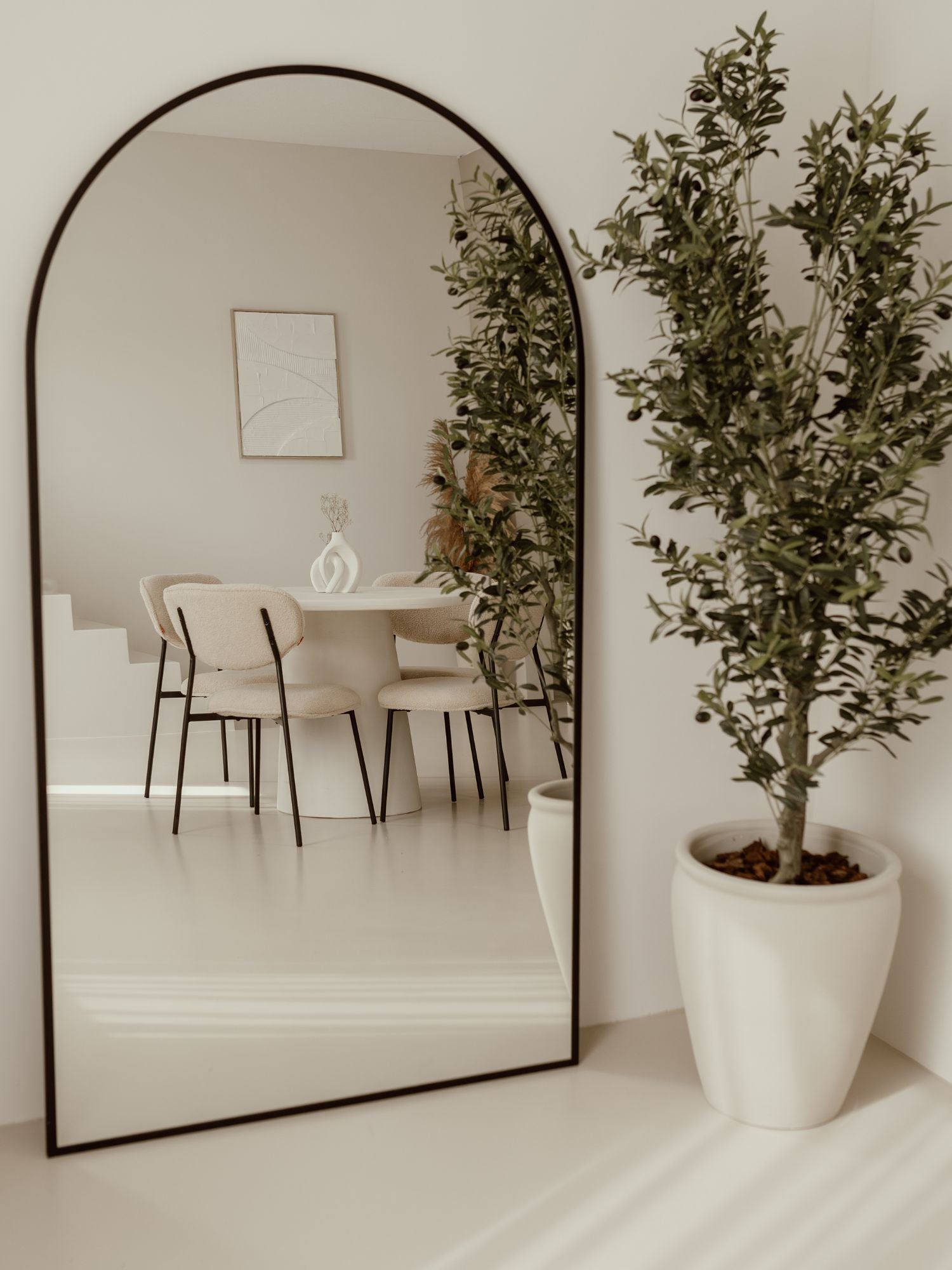 Grand miroir sur pied ovale 180x100 noir