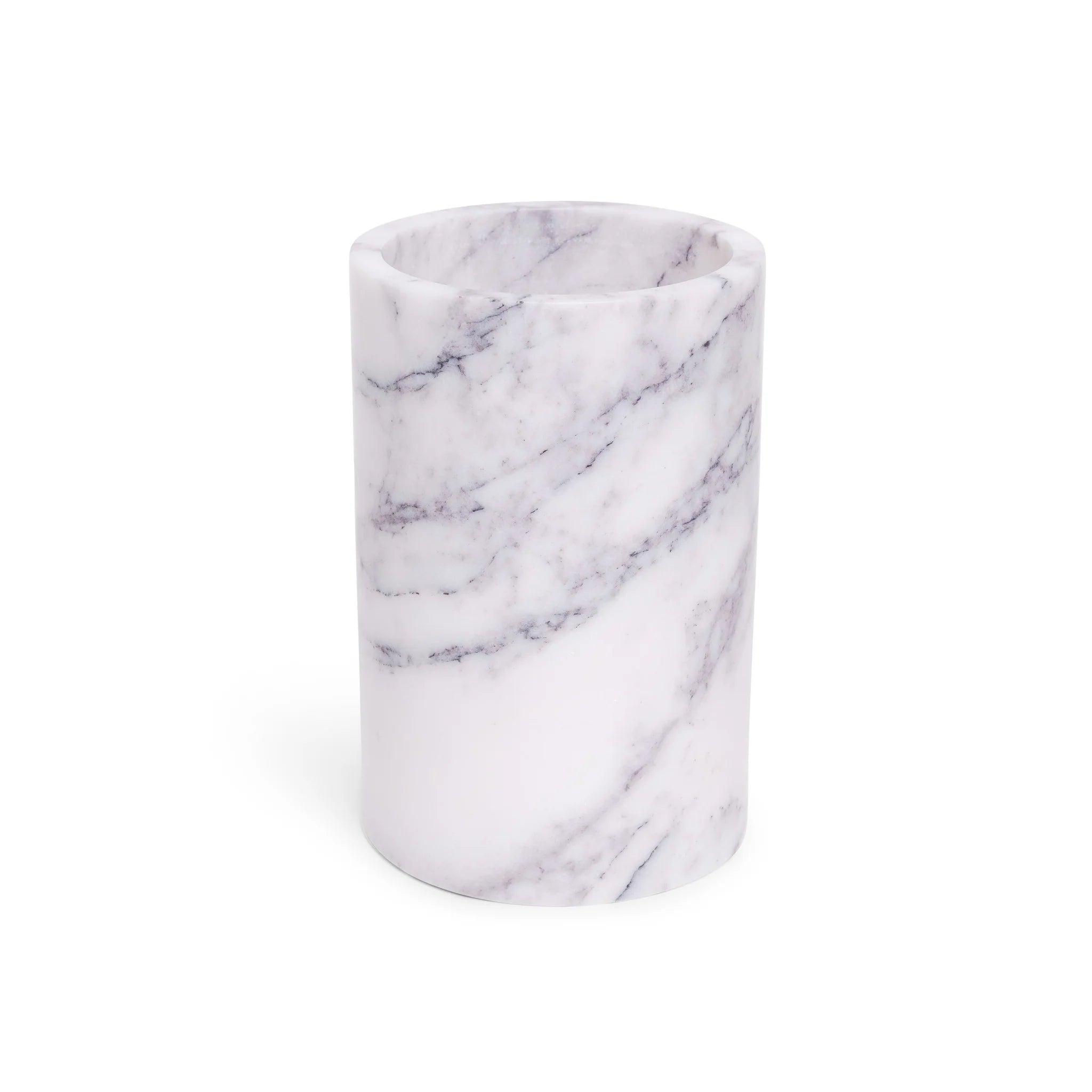 Marmer vaas/wijnkoeler wit Ø12x18cm