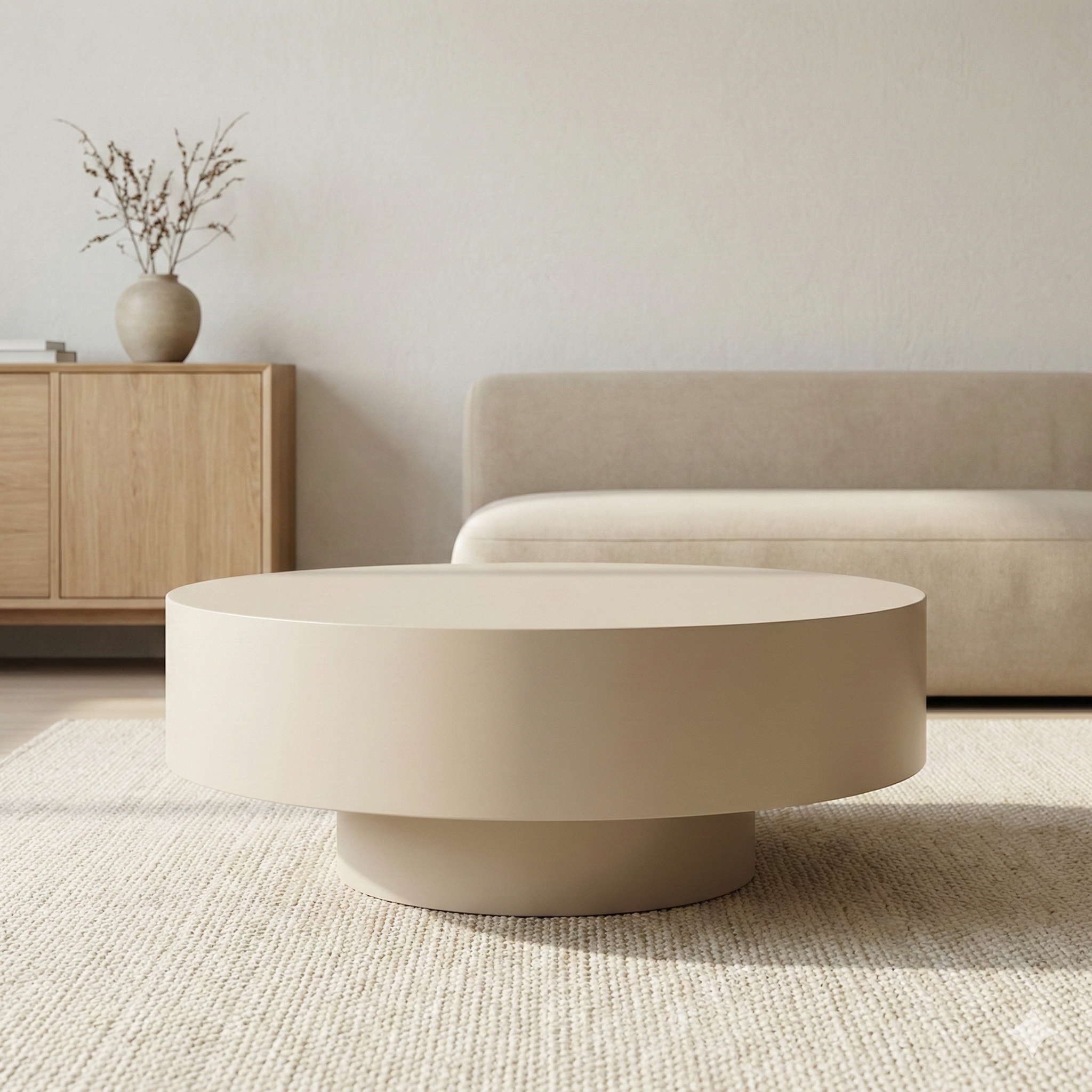 Japandi Design Salontafel Rond - Beige