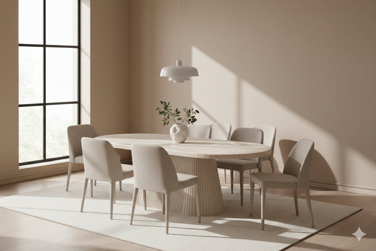 Eettafel Kimberly Travertin Beige