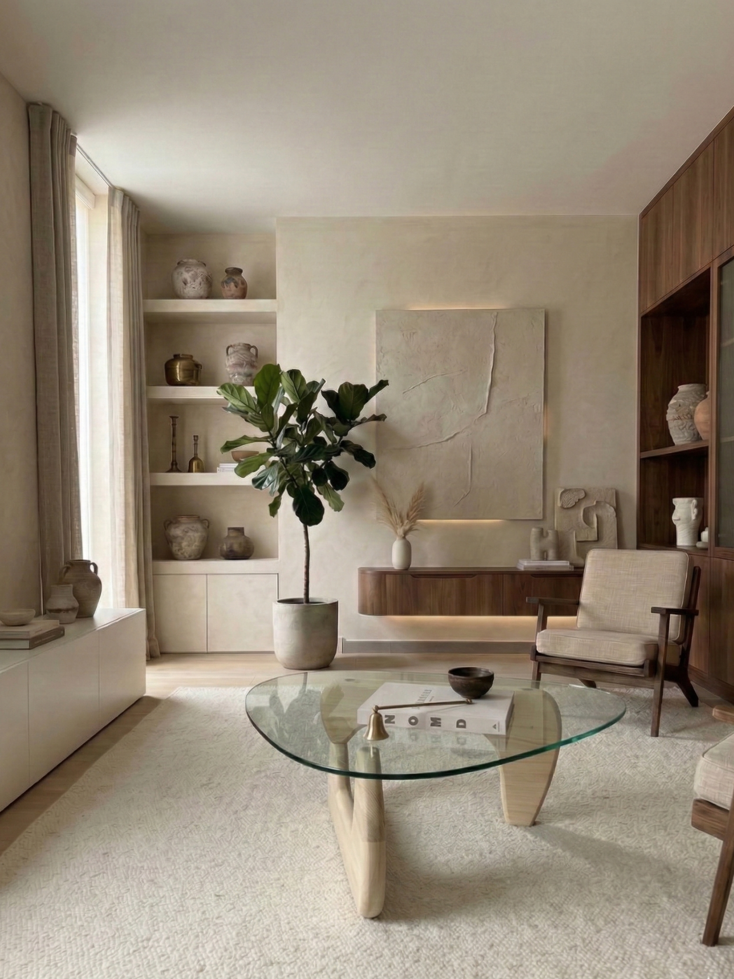 Organische Salontafel Eiken – Gehard Glas – 90x65 cm