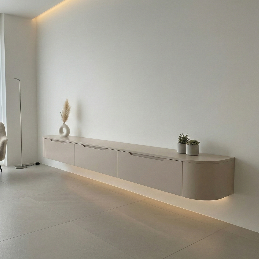 Miyoko Taupe Japandi TV-Meubel L240CM x D32CM x H38CM