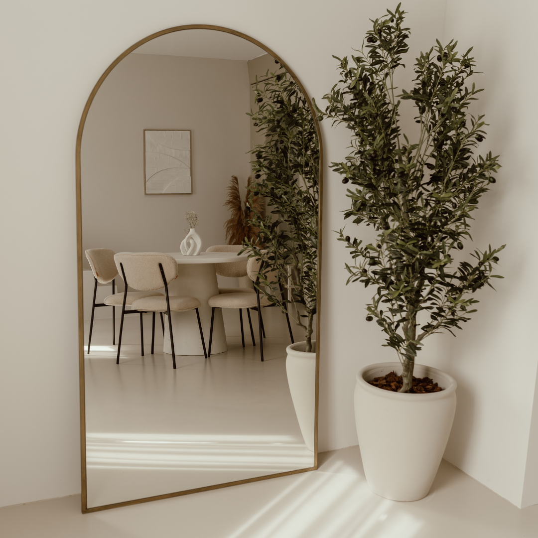 Grand miroir sur pied ovale 180x100 bronze