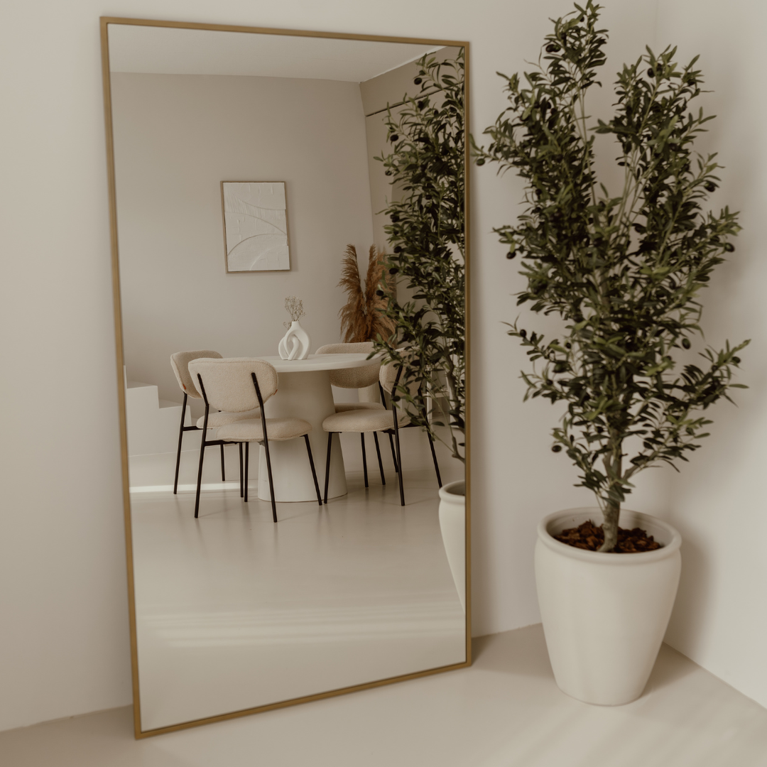 Grote Staande Spiegel Rechthoek 180x100 Goud