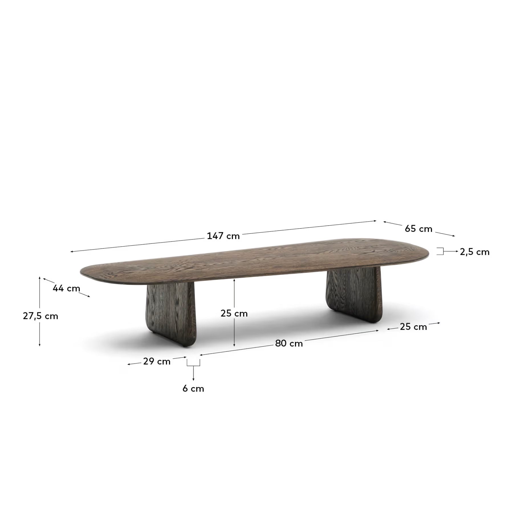 Norvik houten salontafel 147x65 cm – afbeelding 3