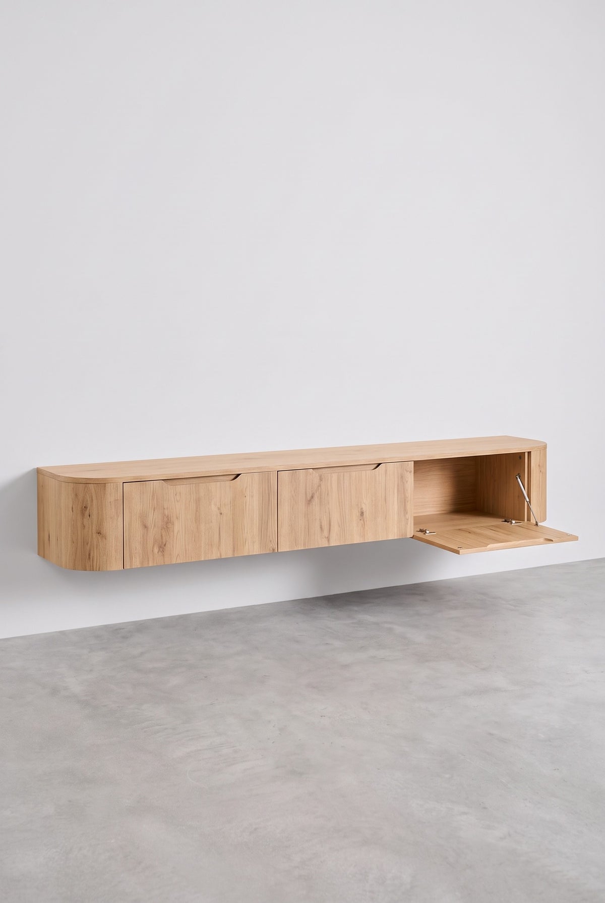 Miyoko zwevend tv-meubel eiken 270 cm met open klep