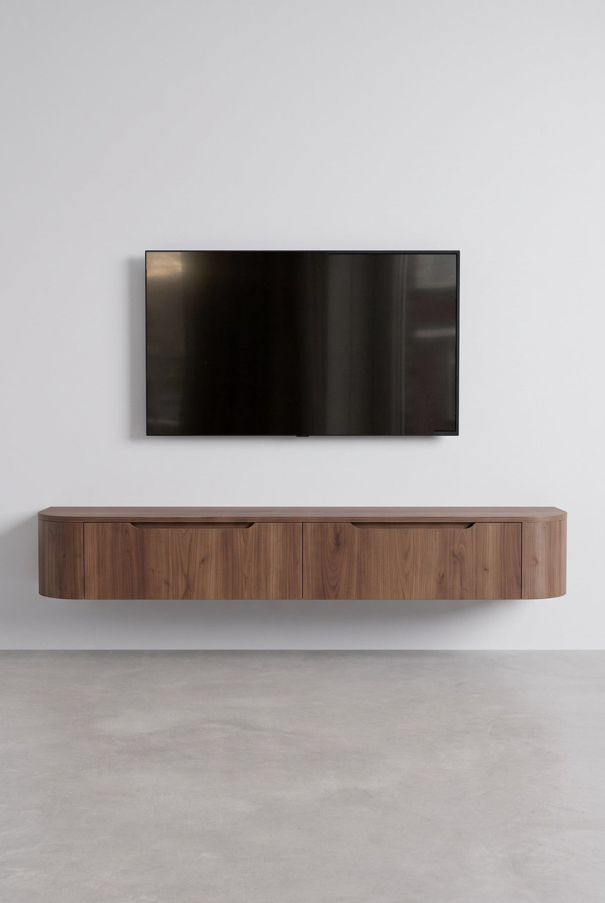 Miyoko zwevend tv-meubel walnoot 180 cm, vooraanzicht