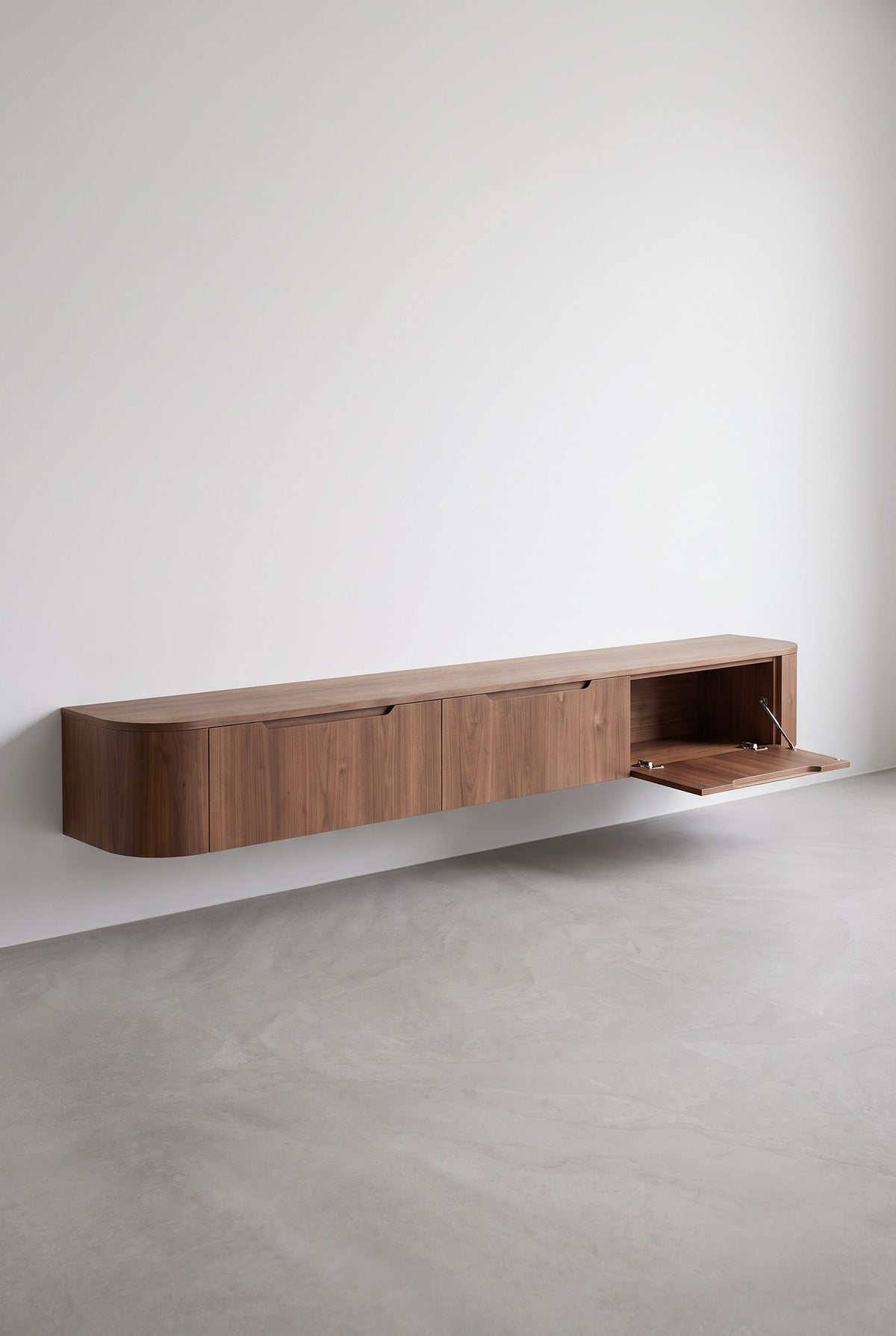 Miyoko zwevend tv-meubel walnoot 240 cm met open klep