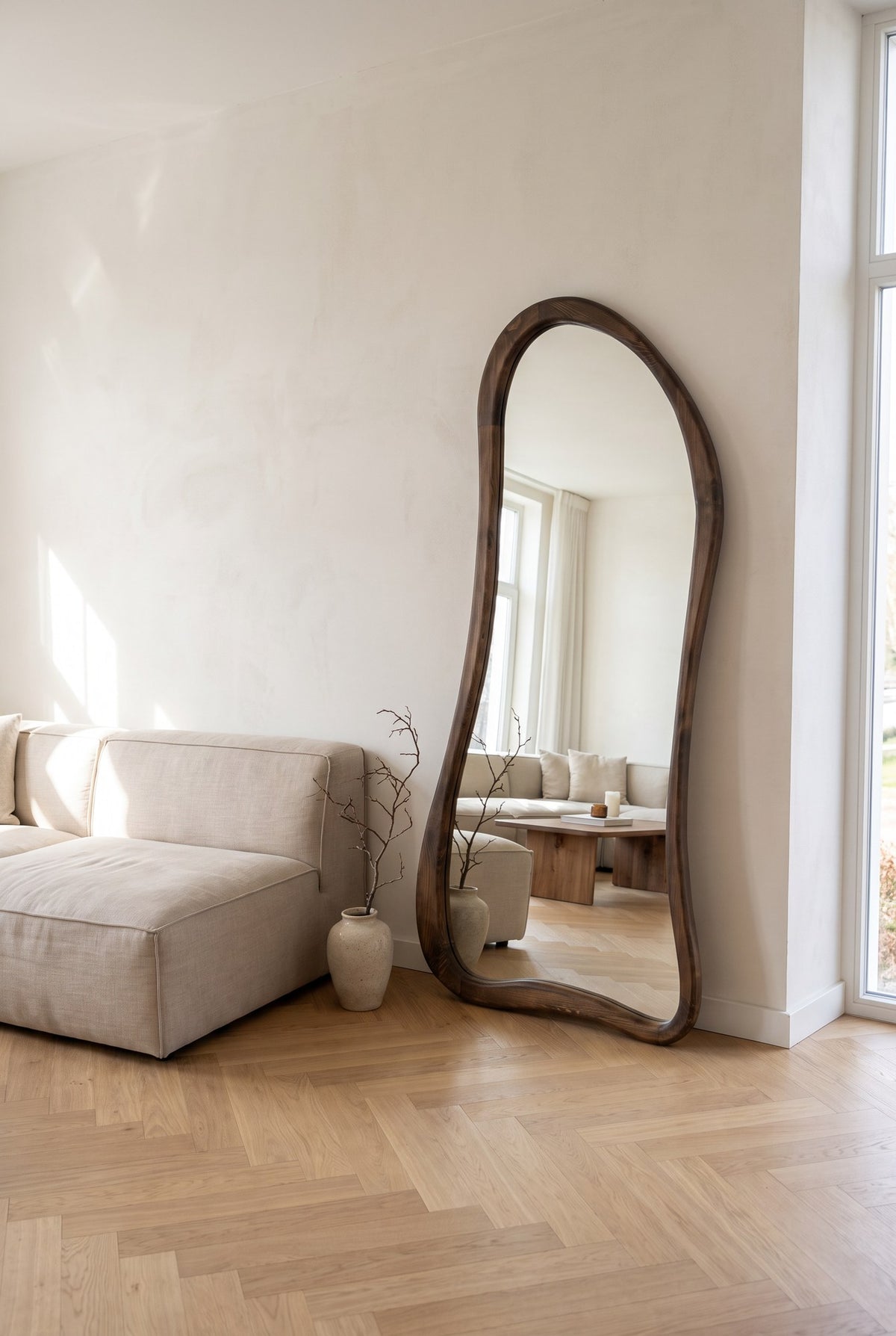 Liora - Organische Houten Spiegel 180x80 cm, afbeelding 8