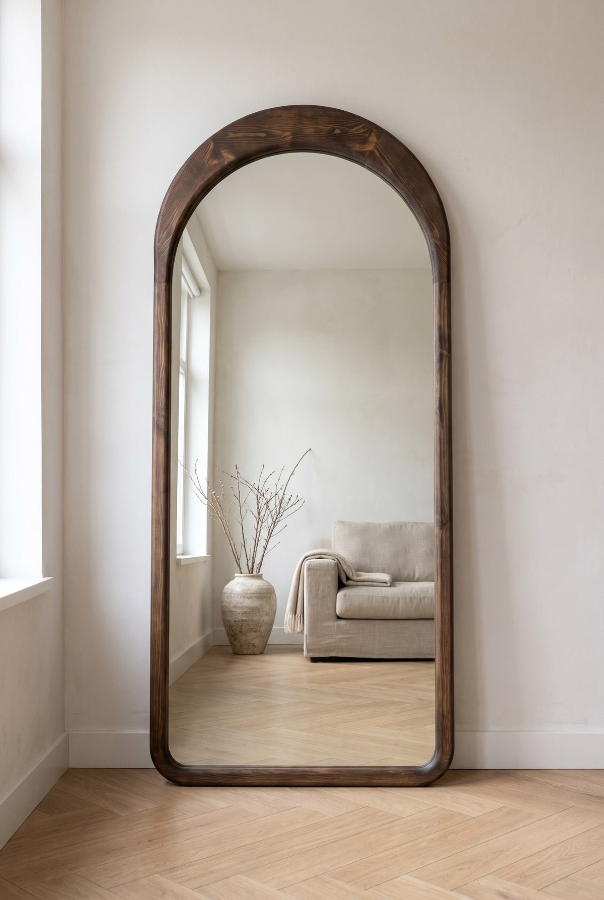 Lyska - Ovale Houten Spiegel 180x80 cm, afbeelding 3