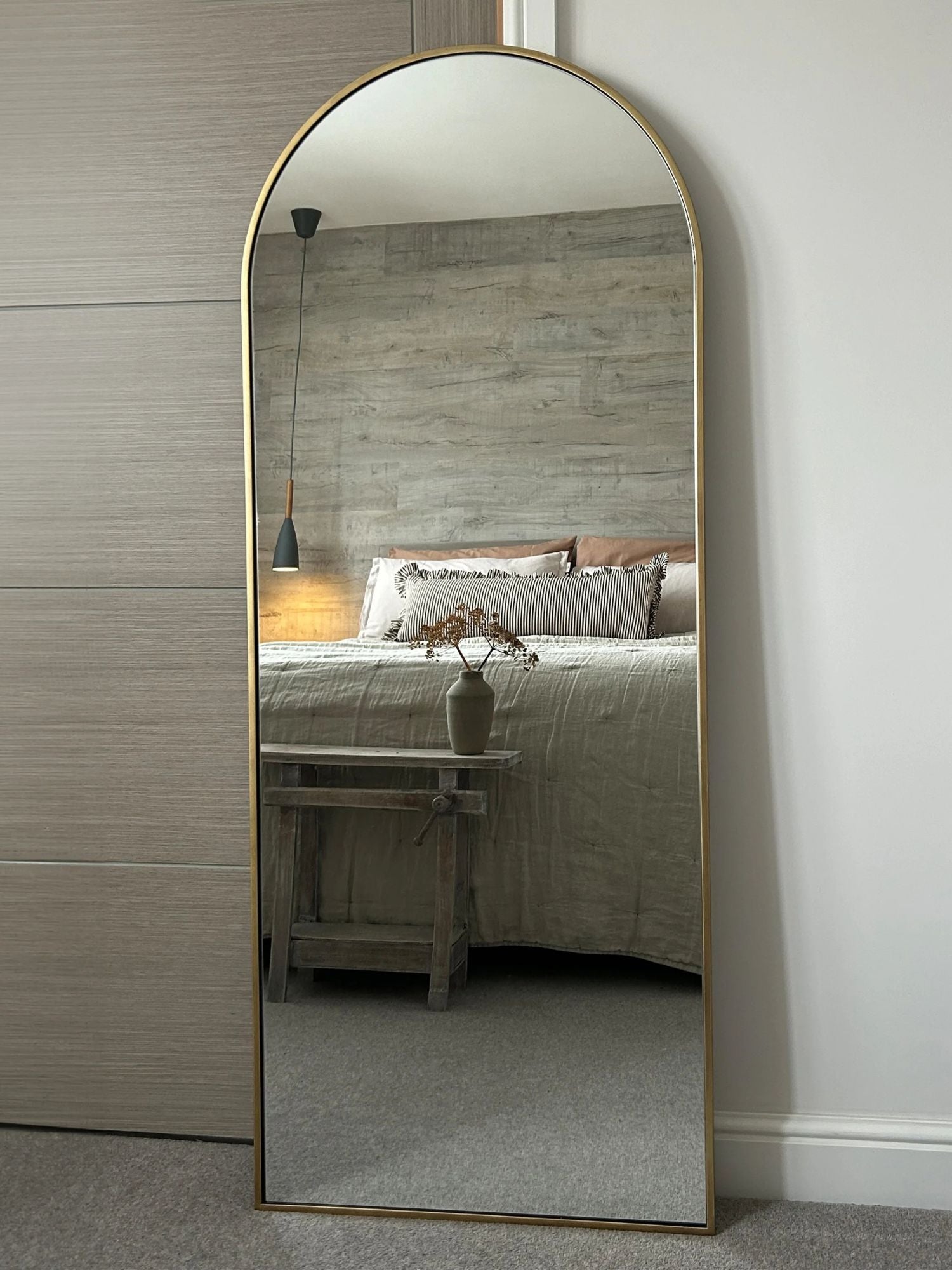 Grote Staande Spiegel Ovaal 180x70 Goud