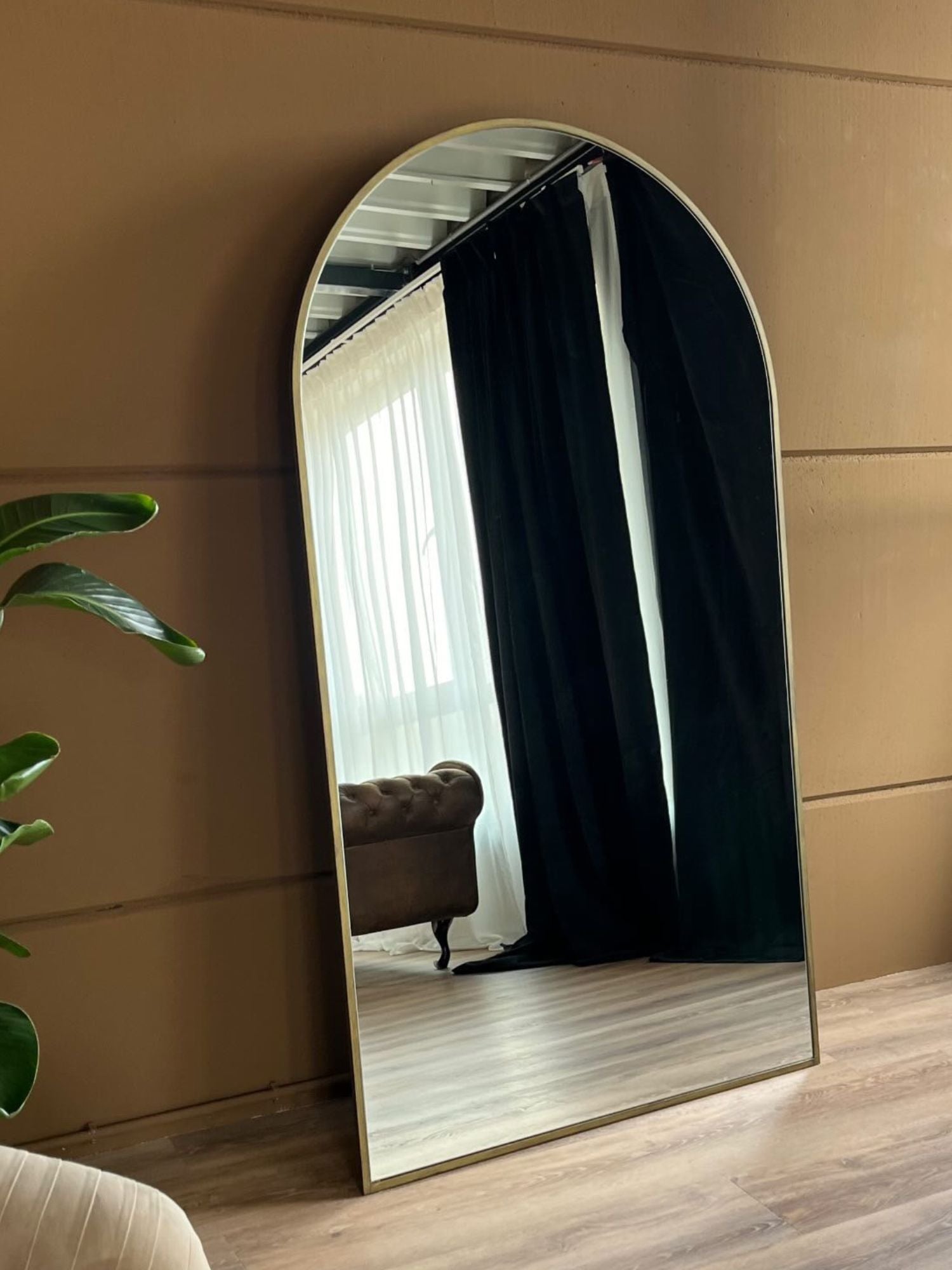 Grote Staande Spiegel Ovaal 180x100 Brons