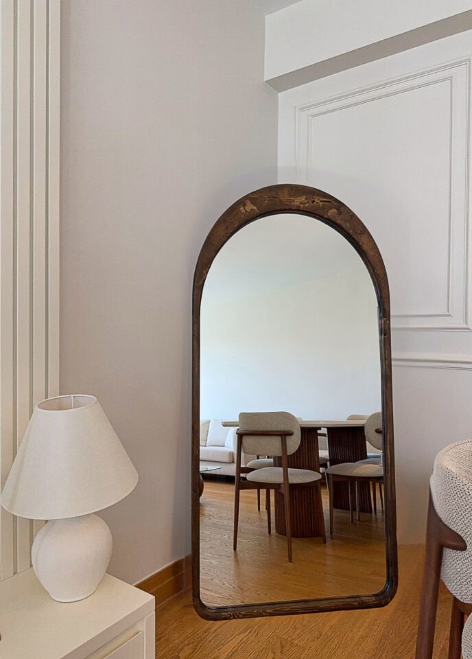 Lyska - Ovale Houten Spiegel 180x80 cm