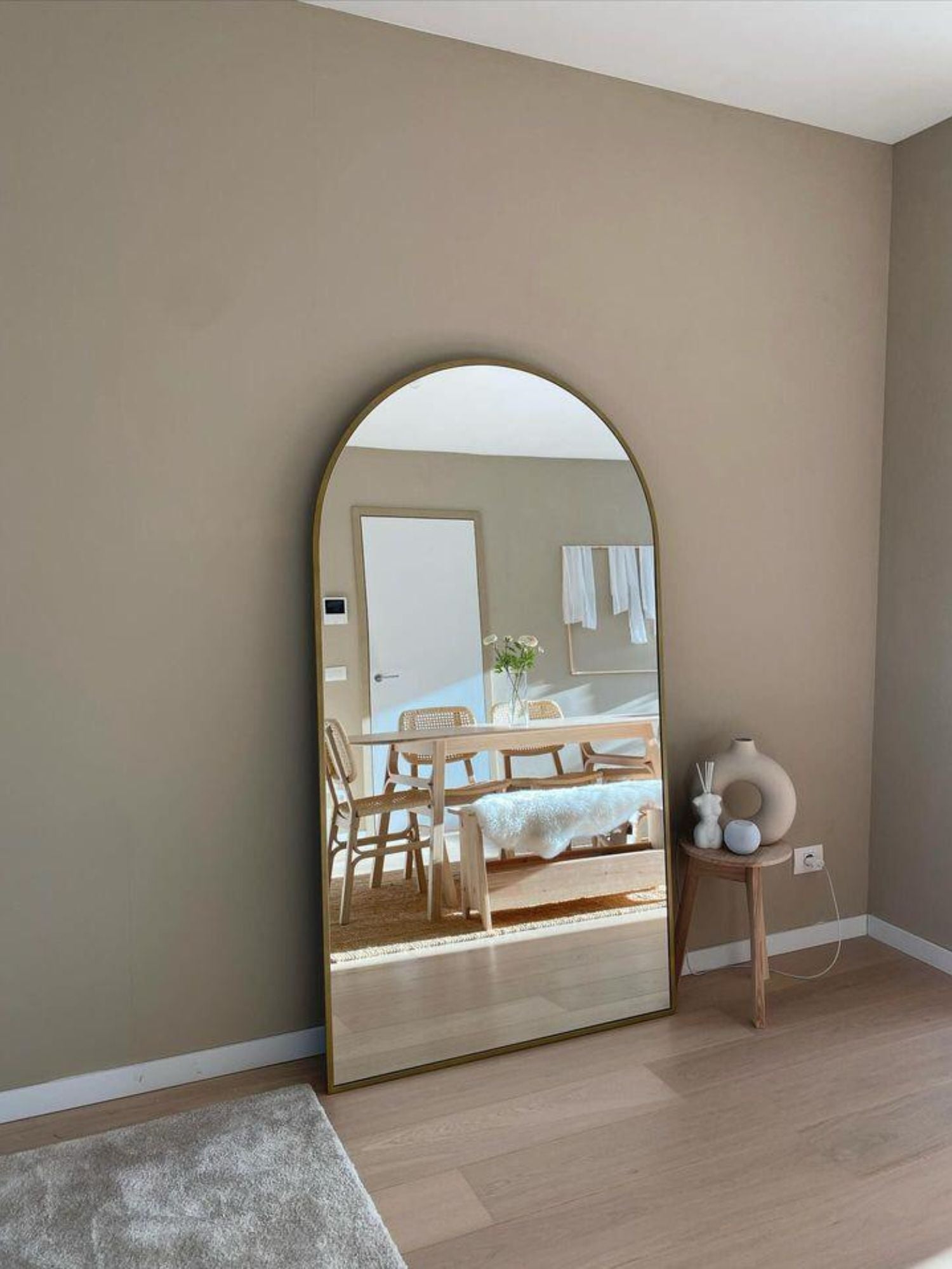 Grote Staande Spiegel Ovaal 180x100 Goud