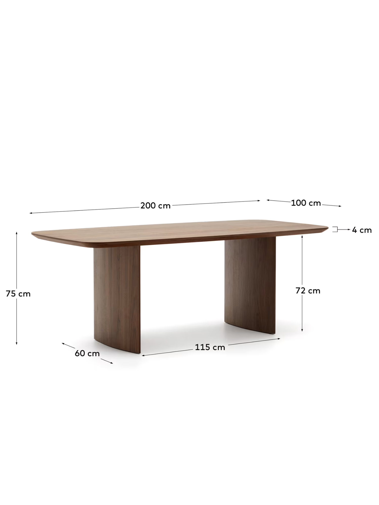 Nara eettafel detail van de ronde kolommen