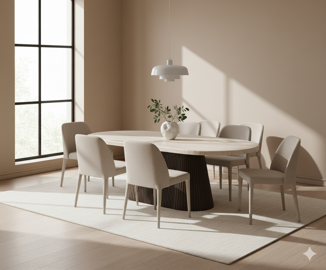 Eettafel Kimberly Travertin