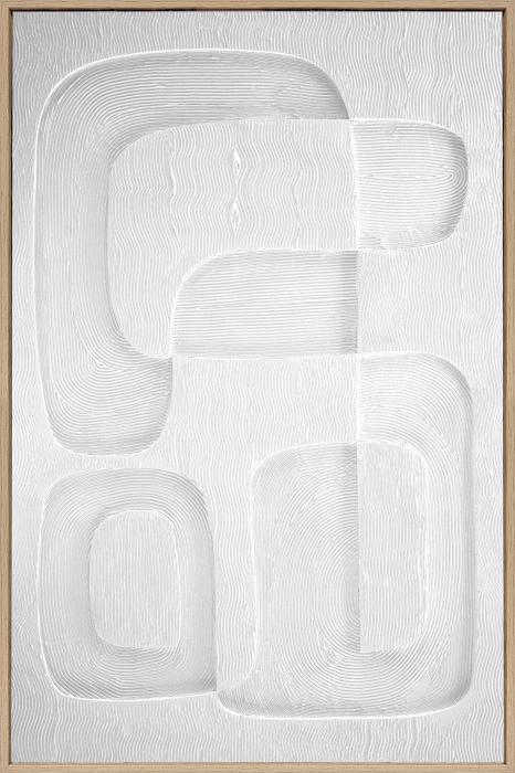 3D wanddecoratie 80x120cm Organisch wit