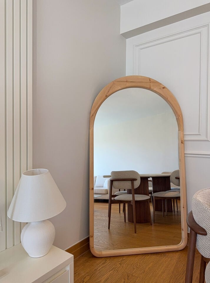Léa – Ovale Spiegel met Houten Frame 180x100 cm