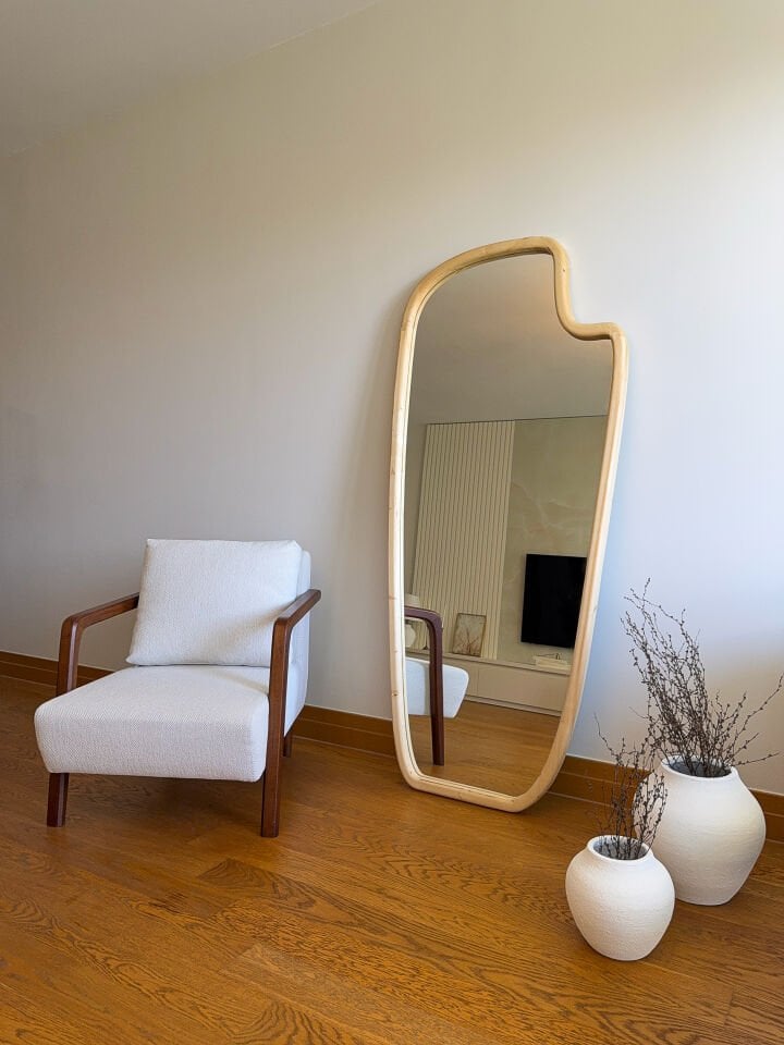 Lene – Organische Houten Spiegel 180x80 cm