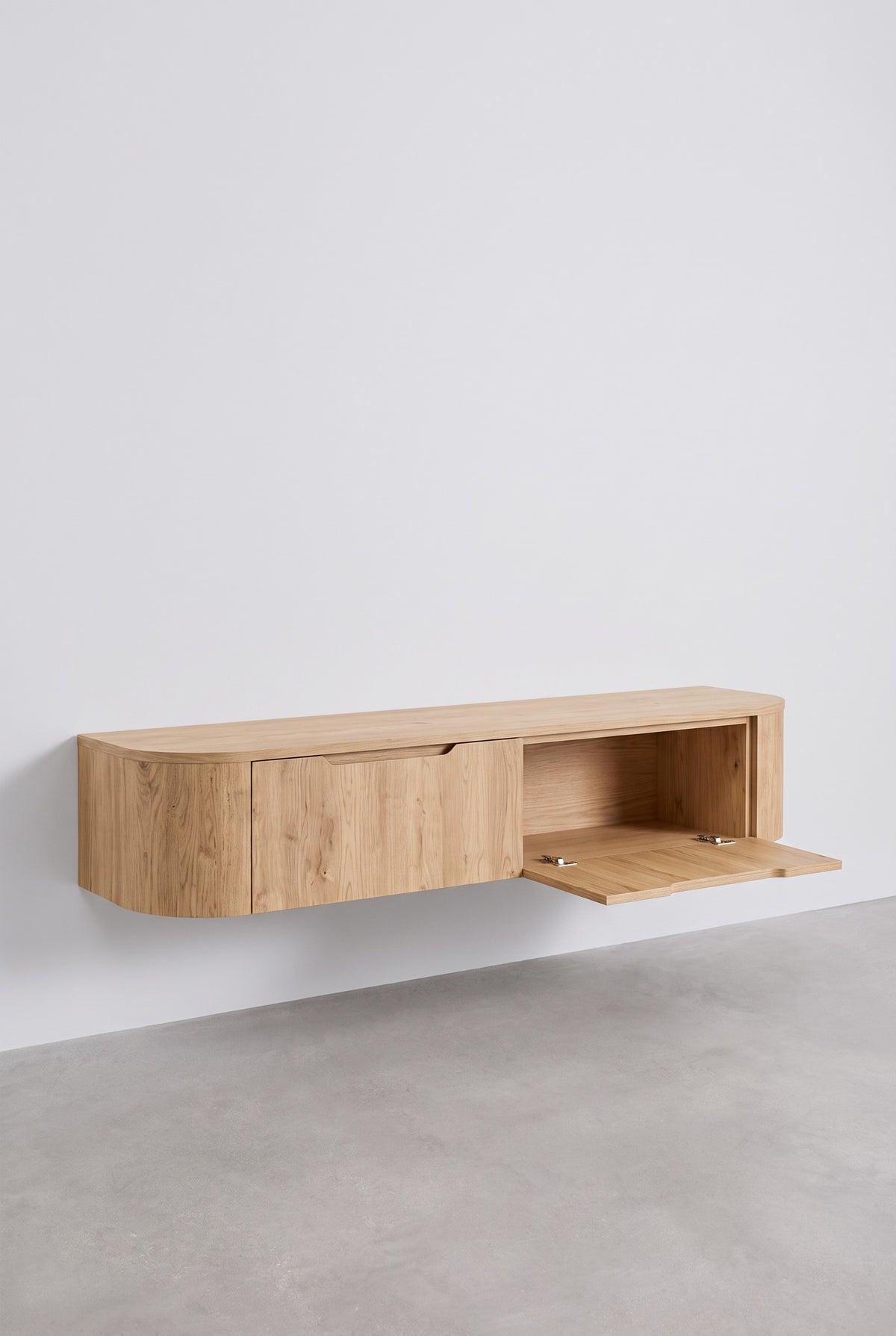 Miyoko zwevend tv-meubel eiken 180 cm met open klep