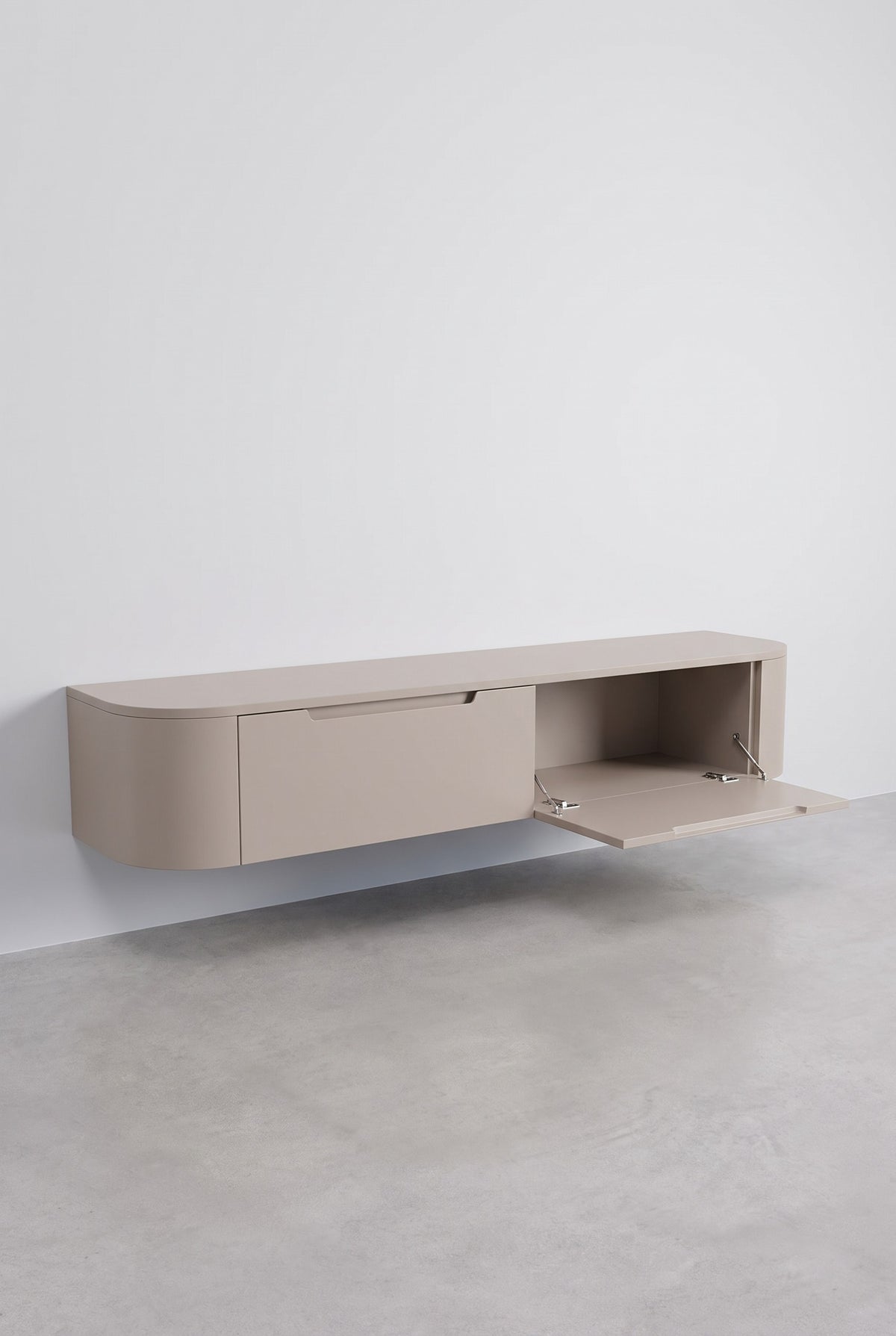 Miyoko zwevend tv-meubel taupe 180 cm met open klep