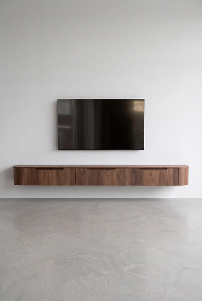Miyoko Japandi tv-meubel walnoot 270 cm, zwevend