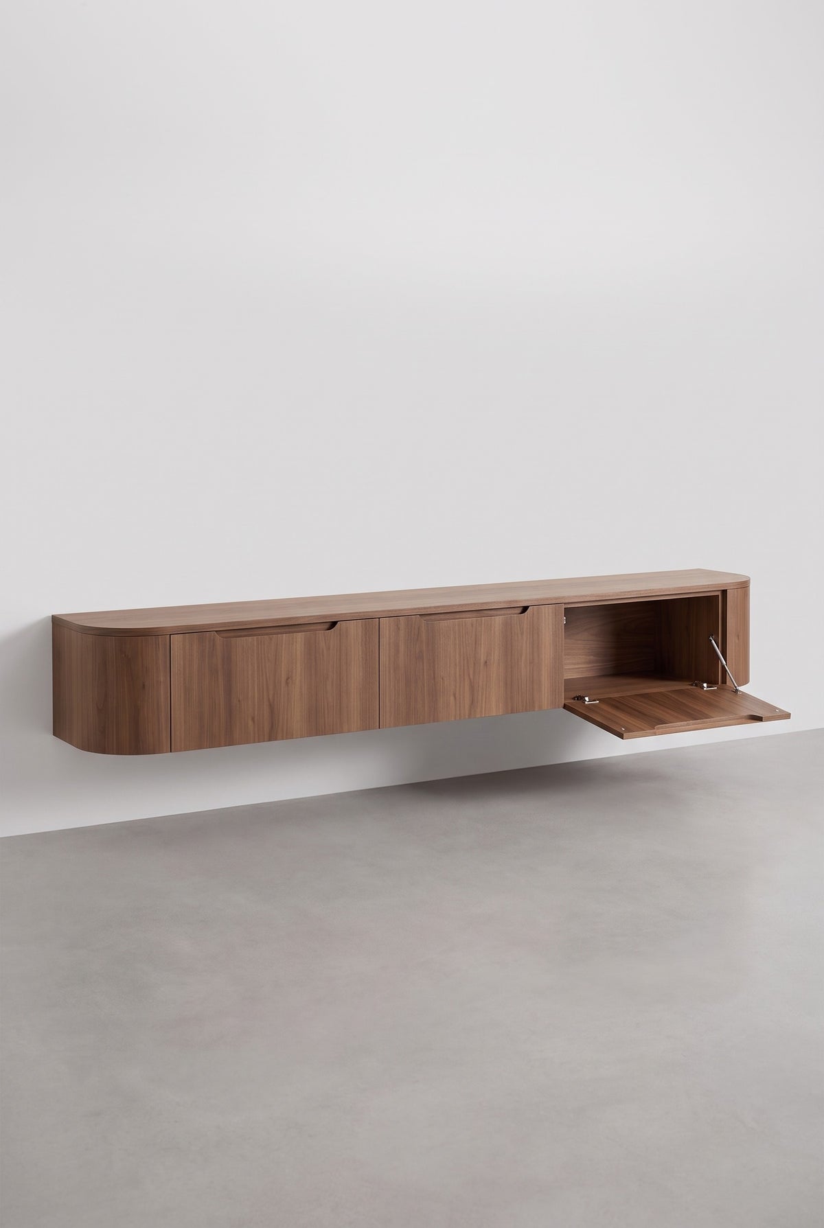 Miyoko zwevend tv-meubel walnoot 270 cm met open klep