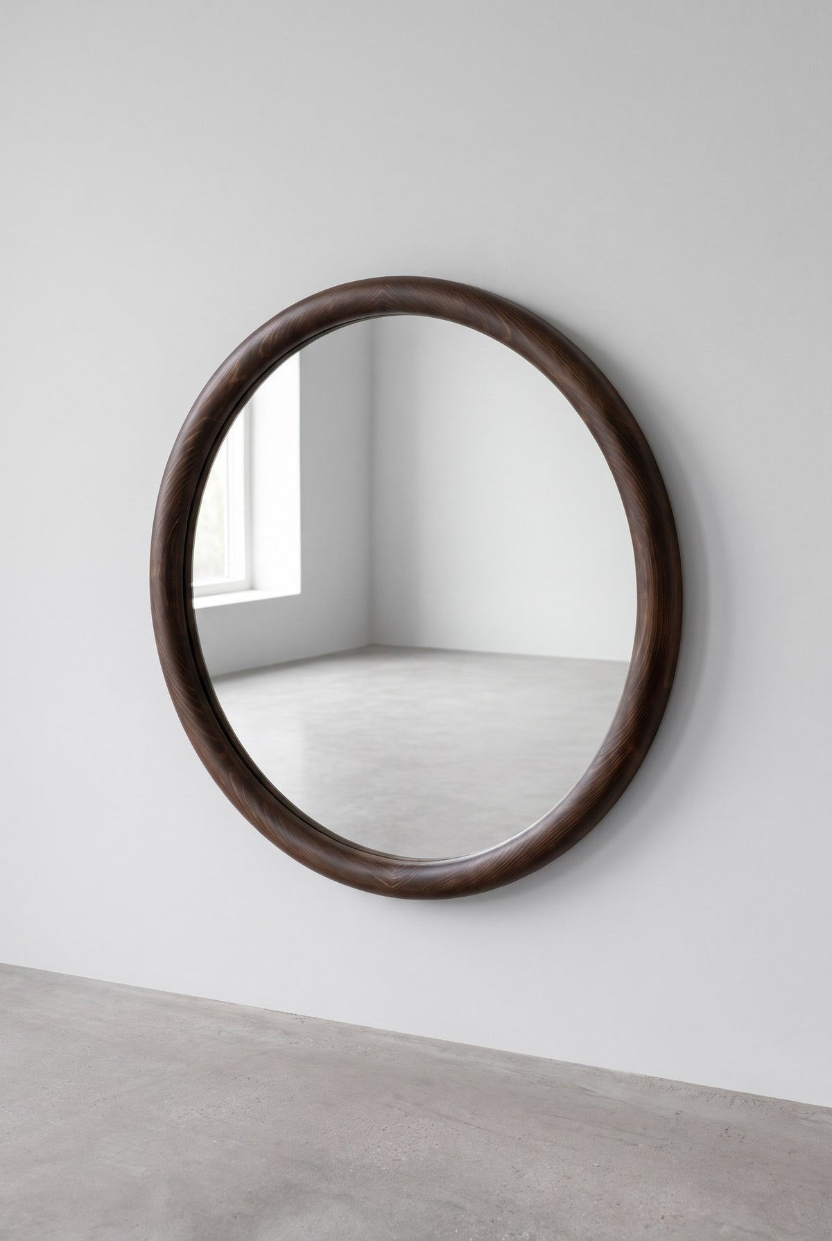 ELIN – Houten Japandi wandspiegel rond 70 cm, afbeelding 7