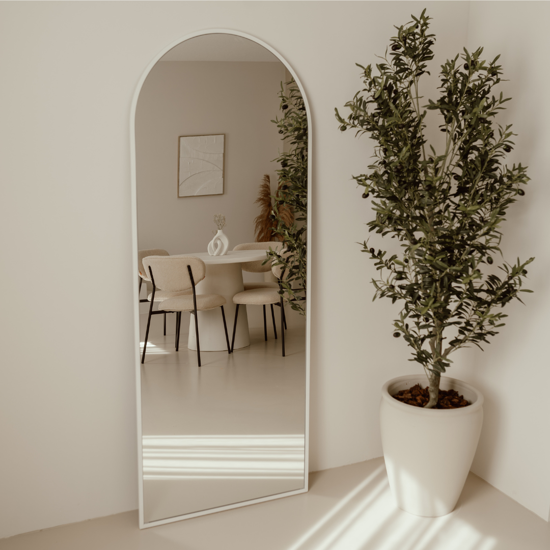 Grote Staande Spiegel Ovaal 180x70 Wit